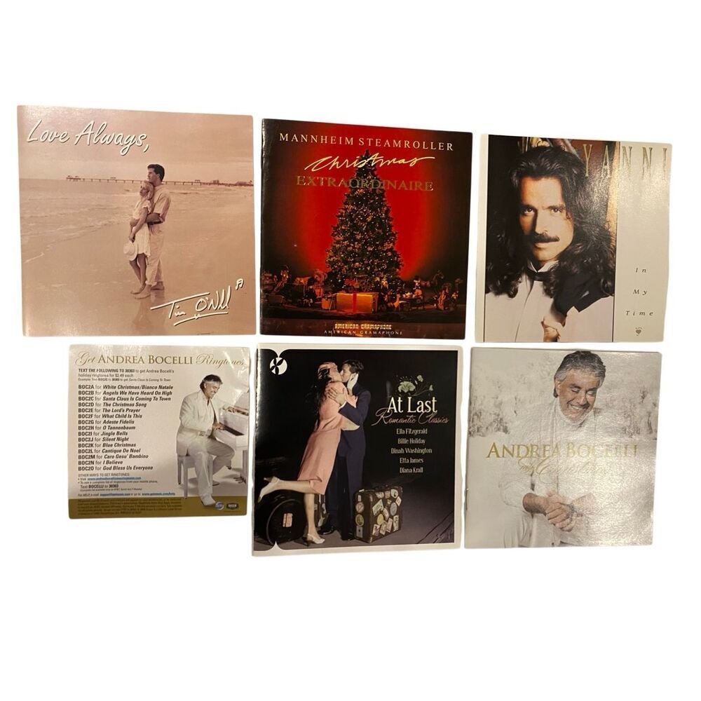 CD Insert Lot Yanni Andrea Bocelli Mannheim Steamroller Tim ONeill Art Crafts